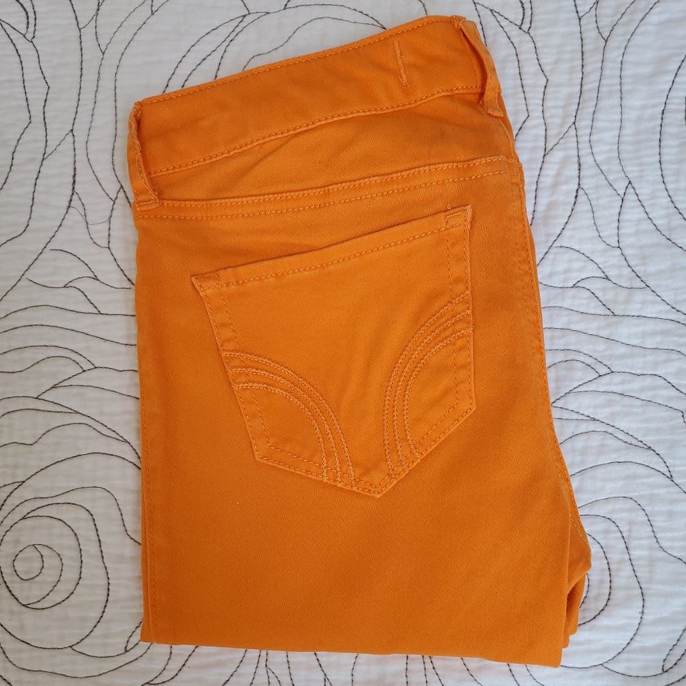 [25W] Tangerine Orange Hollister Straight Leg Jeans